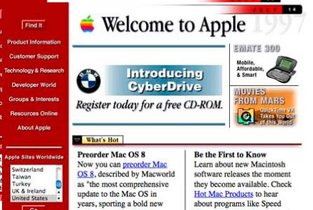 ¿Cómo era la web de Apple en los años 90?… ¡Todos tenemos un pasado!