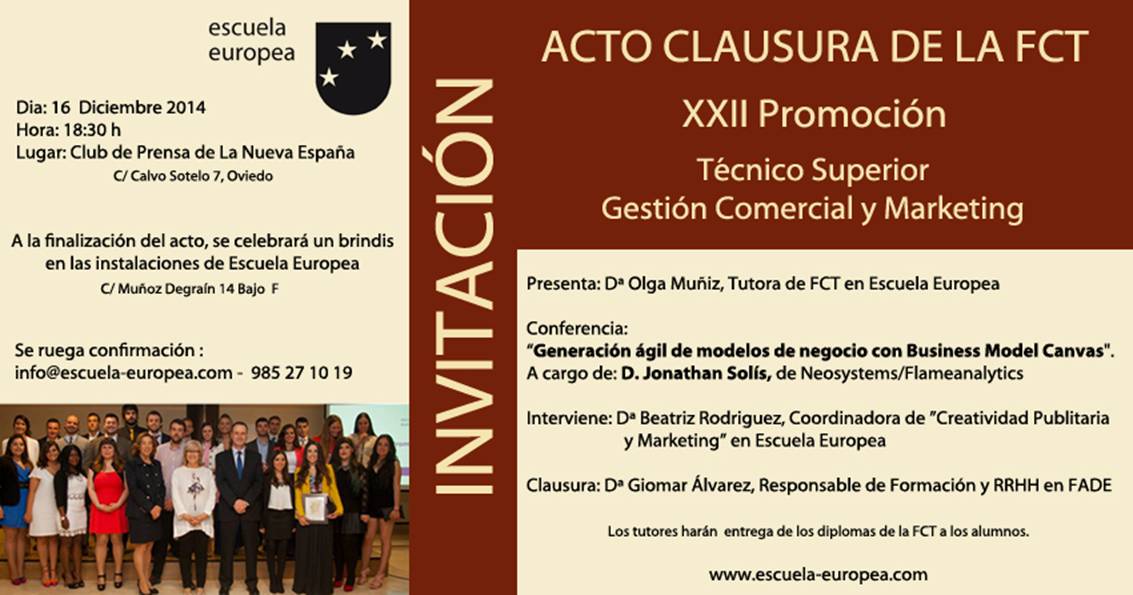 Jonathan Solís participa en el acto de clausura FCT de Escuela Europea